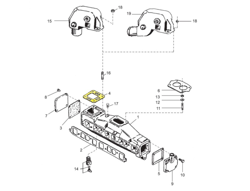 MerCruiser Exhaust Riser Gasket 3.0L 3.0LX 2.5L 4CYL Quicksilver 27
